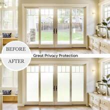 HIDBEA One Way Window Film Sun Block Heat Control Glass Tint Home Interiors Screen Stickers Self Adhesive House Black-Silver 35.4 Inches by 78.7 Inches(Blanco esmerilado 17.3 Inch x 13.1 Feet) - Multicolor - Ver 4