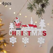 1 pièce/4 pièces/6 pièces Décoration de Noël en bois à suspendre à la porte, utilisée pour décorer les murs de la famille, les arbres de Noël. Cadeaux de Noël et du Nouvel An
