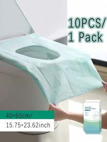 1/10/20pcs Disposable Toilet Seat Cover Pad, 10pcs/Pack, Individually Packaged Paper Material Portable Sanitary & Waterproof Toilet Mat With Extended Coverage, Suitable For Hotels, Public Places, Travel, Leisure Clubs, And Home Use Bathroom Decoration Fall Decoration
