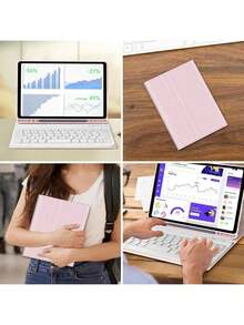 TenYide Funda protectora para tableta con función de teclado Bluetooth + teclado Bluetooth ultra delgado de 2 en 1, con función de soporte, función plegable, emparejado con teclado Bluetooth magnético dedicado para tableta, 4 opciones de color - Multicolor - Ver 8