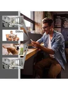 1 pieza Cámara de WiFi 1080P, compatible con visualización remota, visión nocturna infrarroja, detección de movimiento, almacenamiento en la nube inteligente, adecuada para uso en interiores, portátil, conexión inalámbrica de 2.4GHz, batería recargable, fácil instalación, compatible con tarjeta SD - Negro - Ver 9