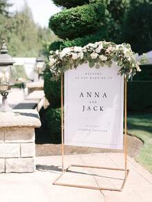 Photo Wedding Welcome Sign, Minimalist Wedding Welcome Board, Modern Wedding Sign, Wedding Welcome Plaque, Photo Welcome Board - Multicolor - View 5