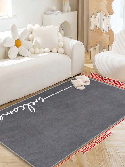 [Anti-Slip] Spring Doormat, Super Soft Plush, Elegant Gray | Anti-Slip & Absorbent, Easy To Clean | Suitable For Entryway, Kitchen, Balcony, Patio, Garage, Garden | Spring Season | Minimalist Design | Easy To Clean