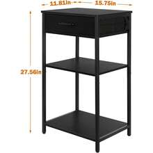 Space Saving 3-Tier Printer Stand With Drawer, Multi-Functional Home Office Desk Shelf For Printer, Fax Machine & Scanner, Black - mặc định - Xem 5
