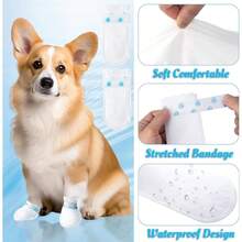20Pcs Disposable Dog Booties, Non - Woven Dog Shoes Paw Protectors, Dog Socks To Prevent Licking Paws, Quickly Wear Disposable Dogs Boots - 白色 - 查看 3