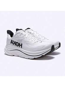 Hoka Clifton 10 White Running Shoes – Lightweight Cushioned Sneakers For Road Running, Everyday Training, Long Distance Comfort (1162030-WBLC) - Đen và trắng - Xem 1
