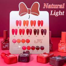 JR Set de 9 piezas de 15ml de esmalte de uñas en gel de colores, con botella y tapa con diseño de lazo para el Día de San Valentín, gel UV LED que se retira con remojo, regalo para las uñas de las niñas - Multicolor - Ver 6