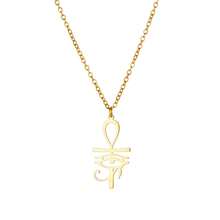 1 Cặp mặt dây chuyền hình mắt Horus Ai Cập, Unisex, Mặt dây chuyền hình thánh giá kiểu Ai Cập cổ đại, Trang sức bằng thép không gỉ - 5 - Xem 14
