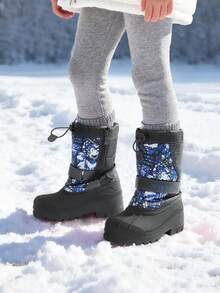 Kids Snow Boots Water-Repellent Mid-Calf Cold Weather Boots For Toddlers To Big Kids - 藏蓝色 - 查看 1