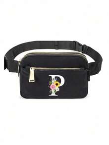 Túi đeo ngực thể thao màu đen, ba lô chạy bộ thể dục, túi tập gym thể thao, ví in hình hoa cúc và chữ cái A-Z, túi xách tay đeo vai, ví đựng tiền xu, túi đeo ngực ngoài trời đựng điện thoại, túi đeo hông đa chức năng tập yoga, túi đeo vai chống thấm nước có thể điều chỉnh, thích hợp cho thể thao, chạy bộ. - Nhiều màu - Xem 12