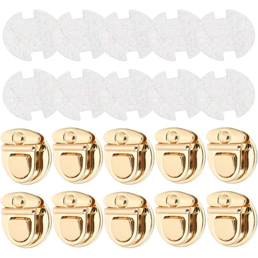 EstiloTEHAUX 10 Piezas Hebillas De Cierre Para Bolsos, Broches MetáLicos Para Bolsa, Cerradura De Hebilla Para Bolsas, Accesorios De Bricolaje De AleacióN, Clips Para Correas, Herrajes Para Hacer BolsosVersióN Mejorada - 1 - Ver 1