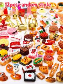 48 piezas de comida y bebida realistas en miniatura de resina - Juego de cocina en miniatura para adultos - Multicolor - Ver 12