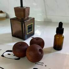 1/3pcs Wooden Apple-Shaped Aroma Diffuser - Flameless And Heat-Free Design, Natural Evaporation, Suitable For Car, Bedroom, Living Room And Decoration, Fashionable Home Gift