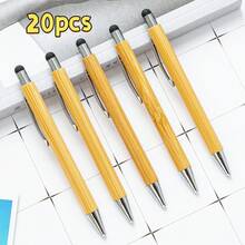 100/50/10 buc Pixuri retractabile din bambus, design cu ax din bambus, la modă, potrivite pentru birou, afaceri, școală și diverse activități, pixuri cadou cu buton, alegere ideală de cadou (cerneală neagră) Înapoi la școală