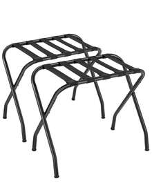 SONGMICS Luggage Racks Set Of 2 Suitcase Stands For Guest Room Foldable Steel Frame For Bedroom Black - Black - View 9
