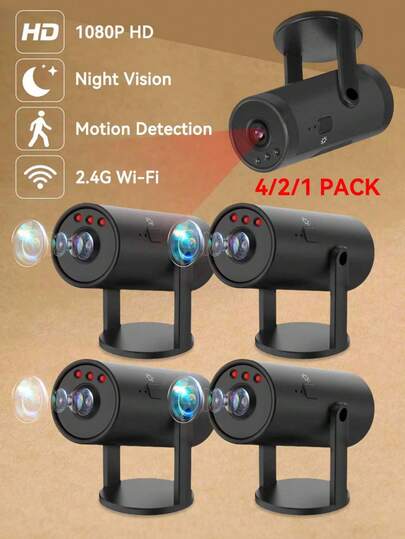 Slimme WiFi Camera Audio Recording, Infrared Night Vision, Rotating Lens, Motion Detection, Remote View, Home Office Monitoring