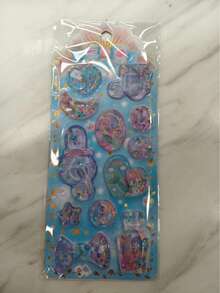 1张超可爱泡泡贴纸，3D闪光可爱少女贴纸，可爱卡通美人鱼摇摇贴纸，剪贴簿DIY装饰材料【部分随机发货，可能存在色差】 - 彩色 - 查看 14