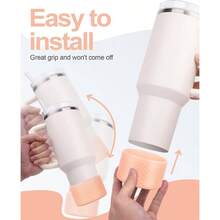 Bota de silicona, compatible con tumblers de 20 a 40 onzas - Color carne con purpurina + 7,8 cm x 4,95 cm - Ver 6