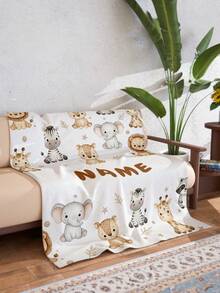 1pc Customized Flannel Portrait Blanket, Soft And Fluffy Throw, Skin-Friendly And Warm, Holiday Decor, Christmas, Wedding, Birthday, Mother's Day, Father's Day Gift, Commemorative Blanket With Photo - Style 2 - View 4