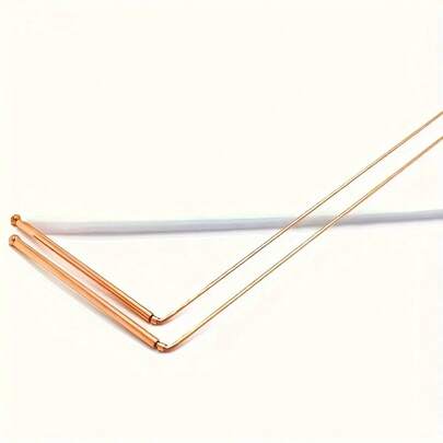 2 piezas de Varillas de Radiestesia de Cobre Macizo de una Sola Cabeza, Utilizadas para la Adivinación al Aire Libre de Agua, Tesoros y Artículos Enterrados