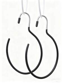 1pc Women's Black & White Waist Belt Hanger, Scarf Rack, Tie Holder, Belt Organizer, Accessory Storage Rack - Multicolor - View 13