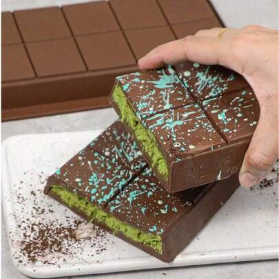 2个/1个超大号巧克力模具托盘，加厚硅胶巧克力模具托盘，迪拜风格巧克力棒模具，适用于DIY烘焙巧克力棒、巧克力、蛋糕、冰块模具