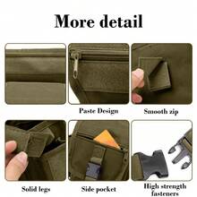 1PCS Cycling Leg Bag Outdoor Thigh Pack, Tactical Molle Waist Pack With Multi-Layer Storage Compartments, Adjustable Straps For Mountain Biking Motorcycle Riding Hiking Travel Festival Essentials EDC Gear - màu xanh lá - Xem 4