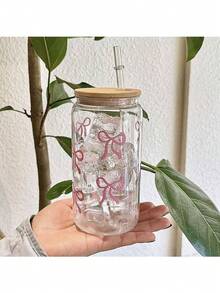 Large Capacity Wooden Lid Bow Straw Cup, For Home Use - Multicolor - View 7