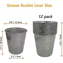 Drip Grease Bucket And 12Pack Liners For Traeger 20/22/34 Series Pit Boss Etc Pellet Grill Smoker Black 12 - 黑色 - 查看 3