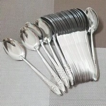 10 Piece Stainless Steel Spoons Set,6.5Inch Stainless Steel Tea Spoon,Silver Long Handle Dessert Watermelon Scoops,Tablespoon,Ice Cream Spoons For Home,Kitchen Or Restaurant Coffee Spoons - 銀色 - 查看 4