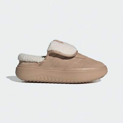 阿迪达斯 GRAND COURT MULE 女款抓绒厚底休闲鞋 JS4998