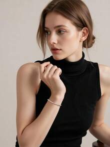 1pc 10.5-14 Carat Lab-Created Moissanite Tennis Bracelet, 18K White Gold Plated 925 Sterling Silver, 4mm D Color VVS1 Round Cut Moissanite Bracelet, Suitable For Women And Men, Jewelry Gift