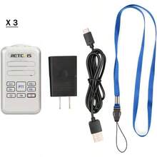 RT20 Walkie Talkie Recargable, FRS, Porttiles, Usable, Walkie Talkie para Adultos, VOX, Bloqueo de Teclado, Audio Claro, Walkie Talkie Largo AlcancePlateado, Paquete de 3 - inicial - Ver 10