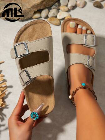 舒适复古露趾凉鞋 - 可调节绑带，休闲步行鞋 - 适合室内外穿着，男女通用平底拖鞋