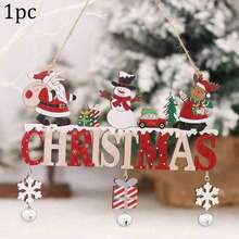 1 pièce/4 pièces/6 pièces Décoration de Noël en bois à suspendre à la porte, utilisée pour décorer les murs de la famille, les arbres de Noël. Cadeaux de Noël et du Nouvel An