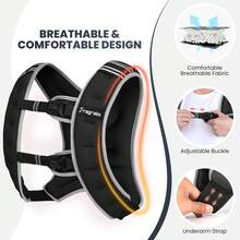 Fragraim Weighted Vest For Women Men, 8lb/10lb/12lb/16lb/22lb/25lb/30lb Rucking Vest With Reflective Stripe For Running, Walking, Strength Training, Fitness, Home Gym Workout - Black - View 3