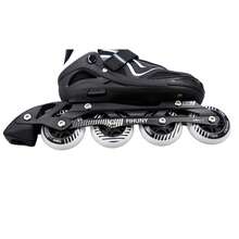 一款时尚运动型青少年户外直排轮滑鞋。时尚加厚柔软鞋面舒适透气，贴合脚型。可调节尺寸，高弹PU轮提供强劲抓地力，防止打滑，加固铝合金支撑架有效防止脚踝扭伤。适合初学者。 - 白色 - 查看 8