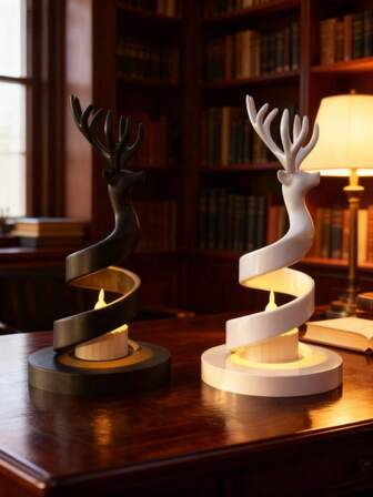 3D Reindeer Decor With Candle Holder - Modern Tabletop Centerpiece For Christmas, Home, Mantel Decorations - Elegant Figurine & Gift Idea