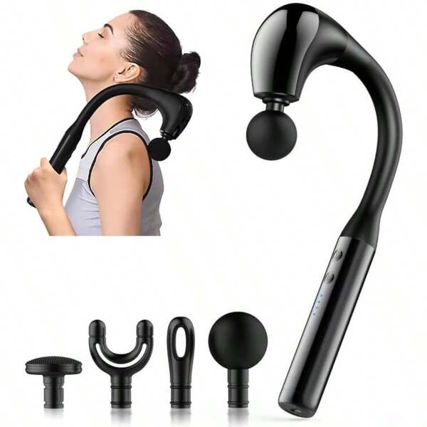 Massage Gun With Extended Handle Revolutionary UShaped Back Massager For Pain Relief Deep Tissue Body Massager For NeckShoulder LegReach Every Muscle With Ease