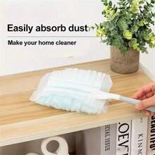 50pcs/30PCS/10pcs Disposable Electrostatic Dusting Cloths - Easily Clean Electronic Devices, Furniture, Blinds And Ceiling Fans - Cleaning Accessories Without Handle, Electrostatic Duster With Extendable Pole, Suitable For Desktops, Cars And Ceilings. (Different Batches May Have Slight Color Variations, Please Do Not Purchase If You Mind, Thank You To All Customers) - Blue and White - View 10