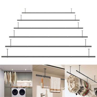 Fixed 304 Stainl Steel Clothes Drng Rod Balcony Clothes Drng Ra Ceiling Mounted Absorption Top Hanging
