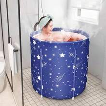 Bañera plegable y portátil extra grande - Compacta, fácil de montar para uso en interiores y exteriores, ideal para espacios pequeños, bañera plegable portátil para adultos con doble desagüe para un baño de inmersión tipo spa - Multicolor - Ver 5