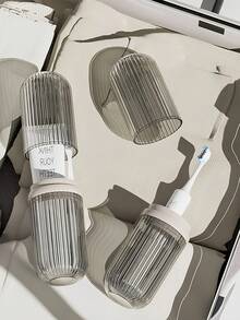 Portacepillos de dientes de gran capacidad con tapa, a prueba de polvo e higiénico, caja de almacenamiento de viaje, portapastas de dientes portátil, unisex, adecuado para viajes, hogar, campamento, vuelta al colegio, vacaciones y otras ocasiones, un portacepillos de dientes esencial para viajar - Multicolor - Ver 10