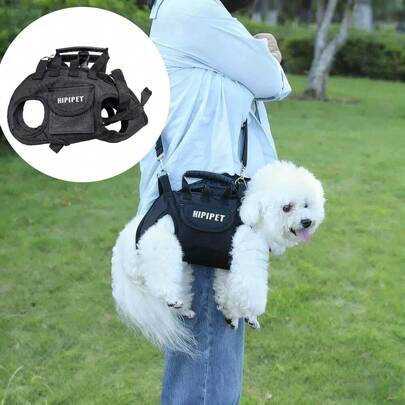 1 pieza Mochila transportadora para mascotas, bolsa de viaje portátil para perros, bolso para gatos con correa adjunta