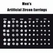 72/48/24件套时尚优雅的闪亮方形和圆形耳钉套装,男女皆宜,是派对、约会或休闲装扮的完美之选。 - 銀色 - 查看 5