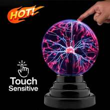Touch Interactive Plasma Ball Light: 3-Inch Compact Model, USB/Battery Powered, Nebula Special Effects, Science Education And Decoration Artifact - 預設 - 查看 1