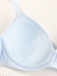 3件装女士简约纯色钢圈文胸 - 薄衬垫，高支撑力防止胸部下垂，成人内衣 - 彩色 - 查看 6