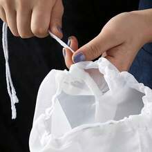 豆浆过滤袋，厨房纱布，家用果汁和葡萄酒过滤器，果渣分离袋，网状果蔬滤网 - 五個裝 - 查看 2