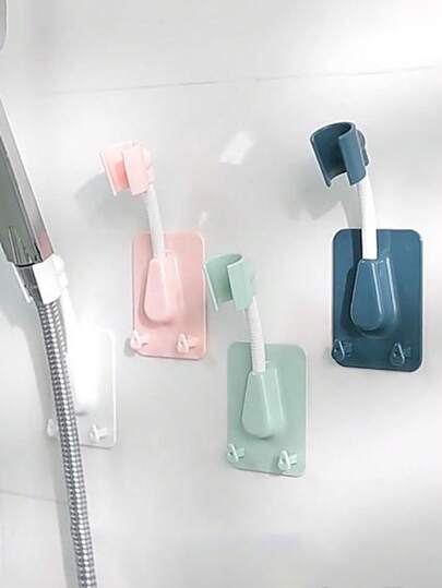 1pcsUniversal Adjustable Rotating Shower Holder Wall Mount, Bathroom Shower Hook Bracket With Easy Installation For Home Use.