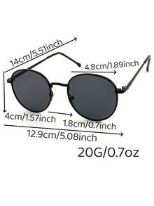 1pc Retro Round Small Frame Fashion Glasses For Women - 1 hộp nhỏ, màu vàng, đen và xám thời trang - Xem 5